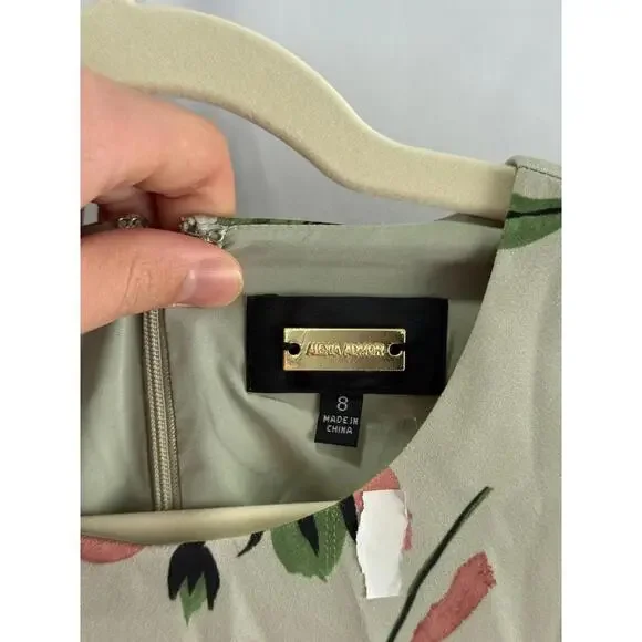 Alexia Admor Sophie Floral Dress Off-White Size 8 Fabric Pull - Picture 6 of 13